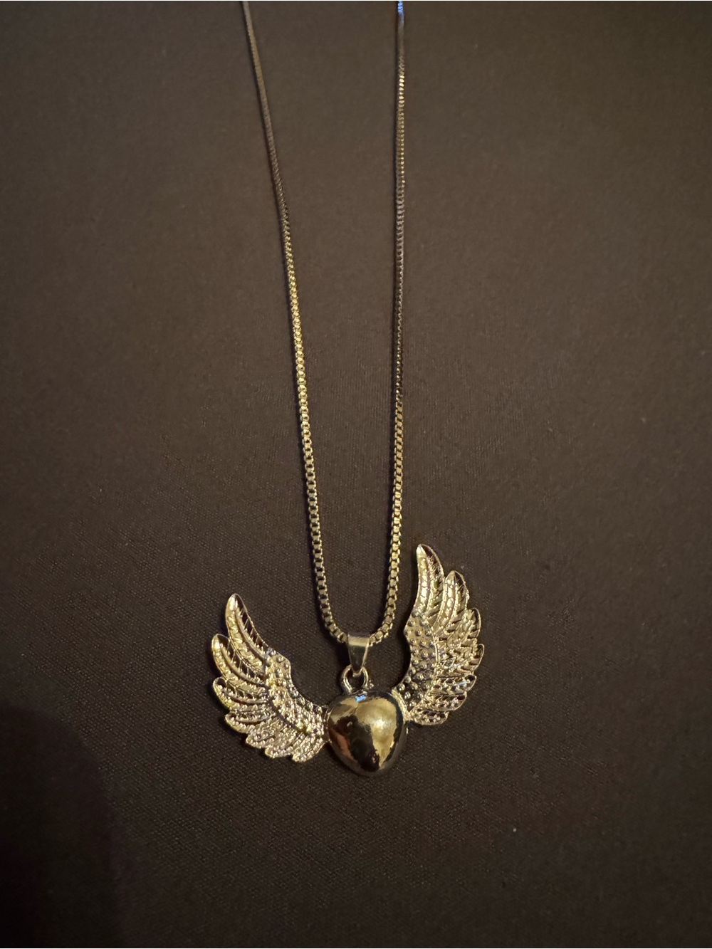 Winged Heart Pendant Necklace - Silver